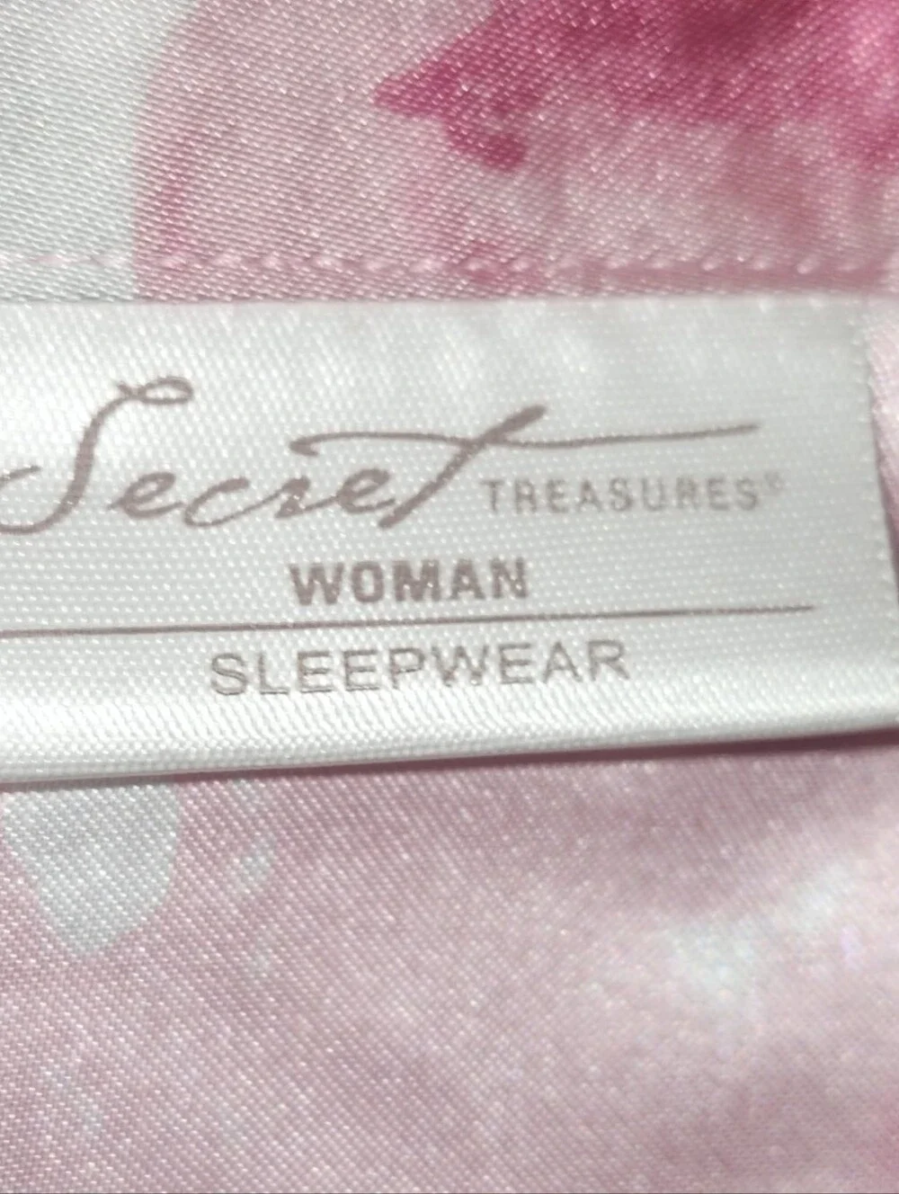Secret Treasures Pink Floral Satin Sleep Top